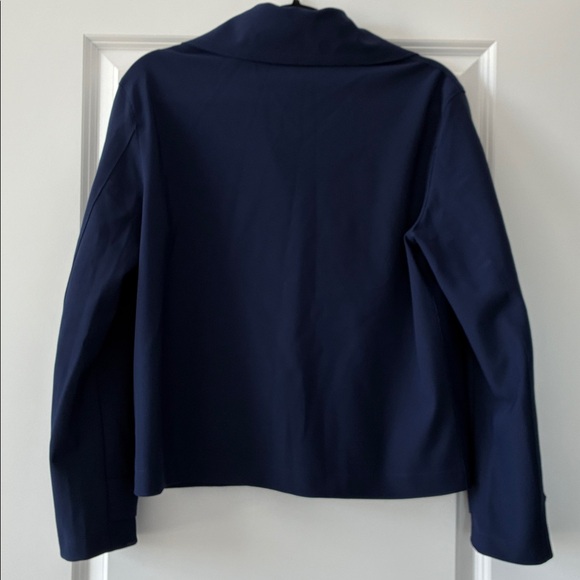 Harris Wharf London Size 42 Double-Breasted Cropped Trench Coat Jacket - Blue - Picture 11 of 11